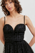 HEART DOT BALLET TULLE MIDI DRESS