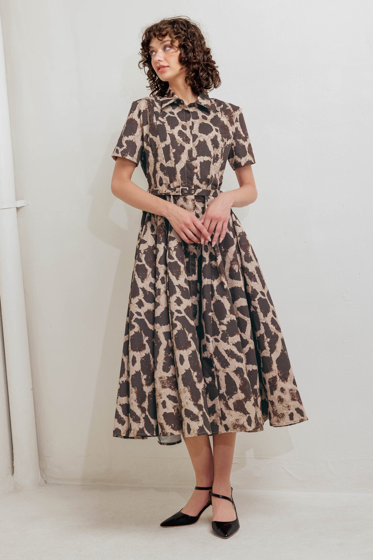 TAME GIRAFFE WOVEN MIDI DRESS