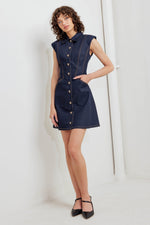 SLEEK CRAFT DENIM MINI DRESS