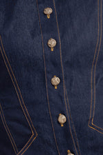 SLEEK CRAFT DENIM MINI DRESS