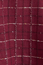 TWEED DOLL WINE WOVEN MINI DRESS