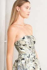 STONE LEAF WOVEN MIDI DRESS