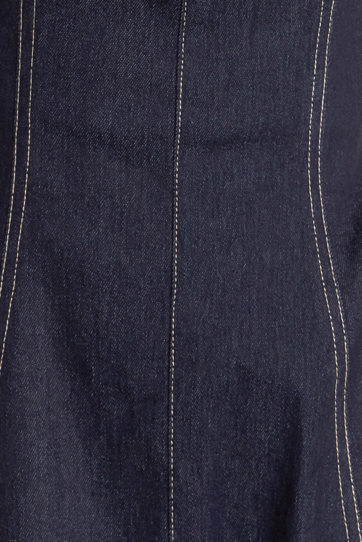 RAW ELEGANCE DENIM MIDI DRESS