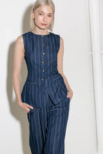 HOLD JOY IN INDIGO WOVEN VEST