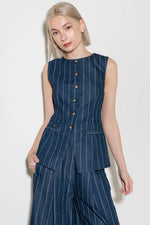 HOLD JOY IN INDIGO WOVEN VEST