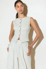 COFFEE RUN STRIPED WOVEN VEST