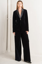 MIDNIGHT TUX WOVEN VELVET BLAZER