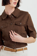 EFFORTLESS EDGE BROWN TWILL JACKET