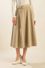 YOU KNOW IT TWILL MIDI SKIRT