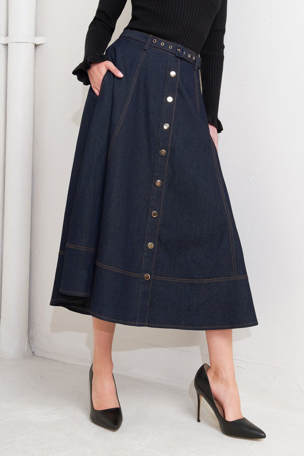 DENIM BALLET CIRCLE SKIRT