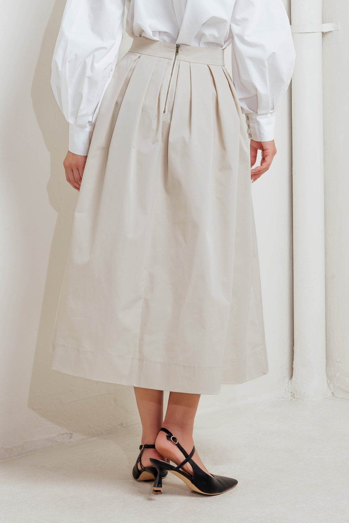 SOFT POEM WOVEN FULL MIDI SKIRT