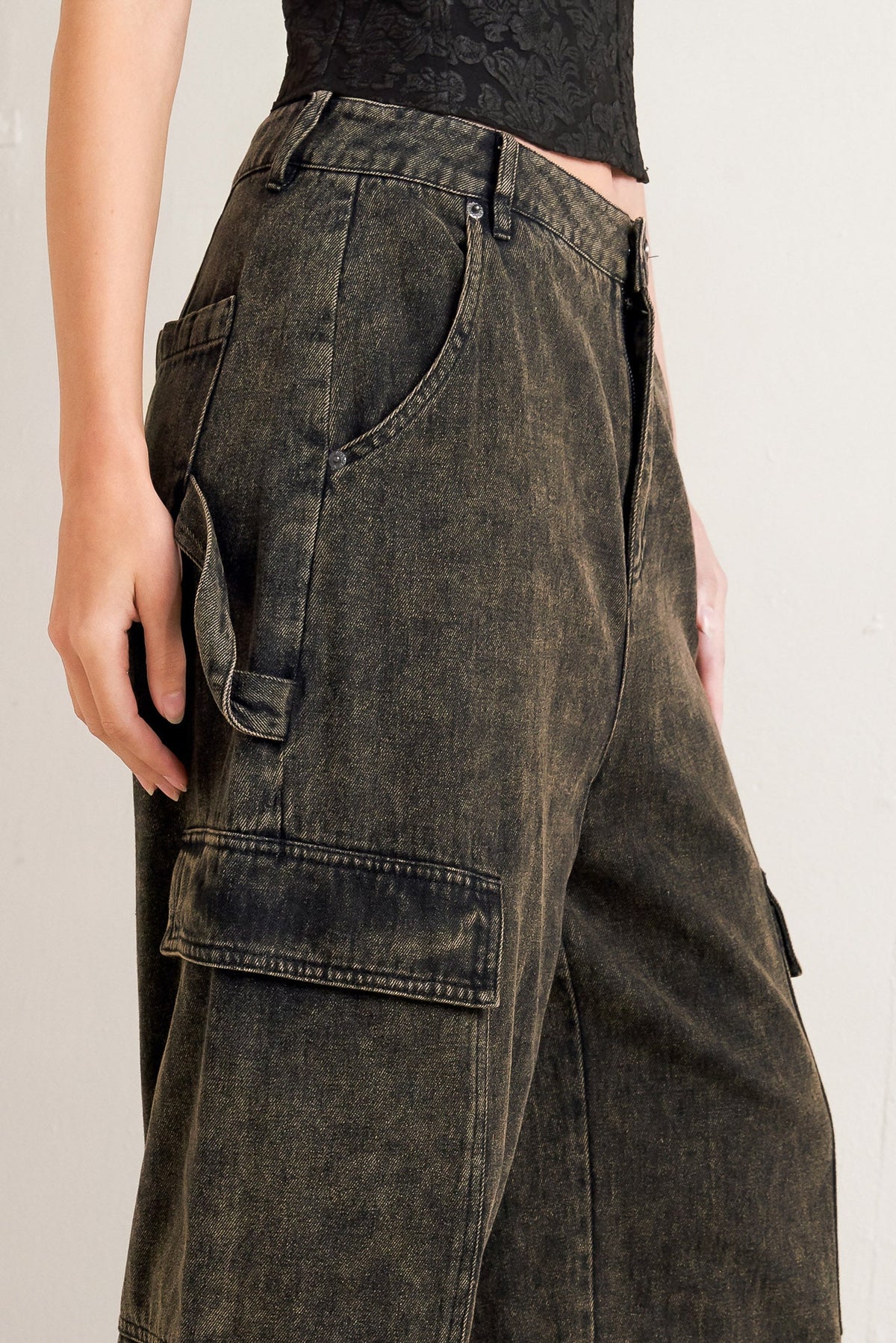 CAN'T BLAME ME GARGO DENIM PANTS