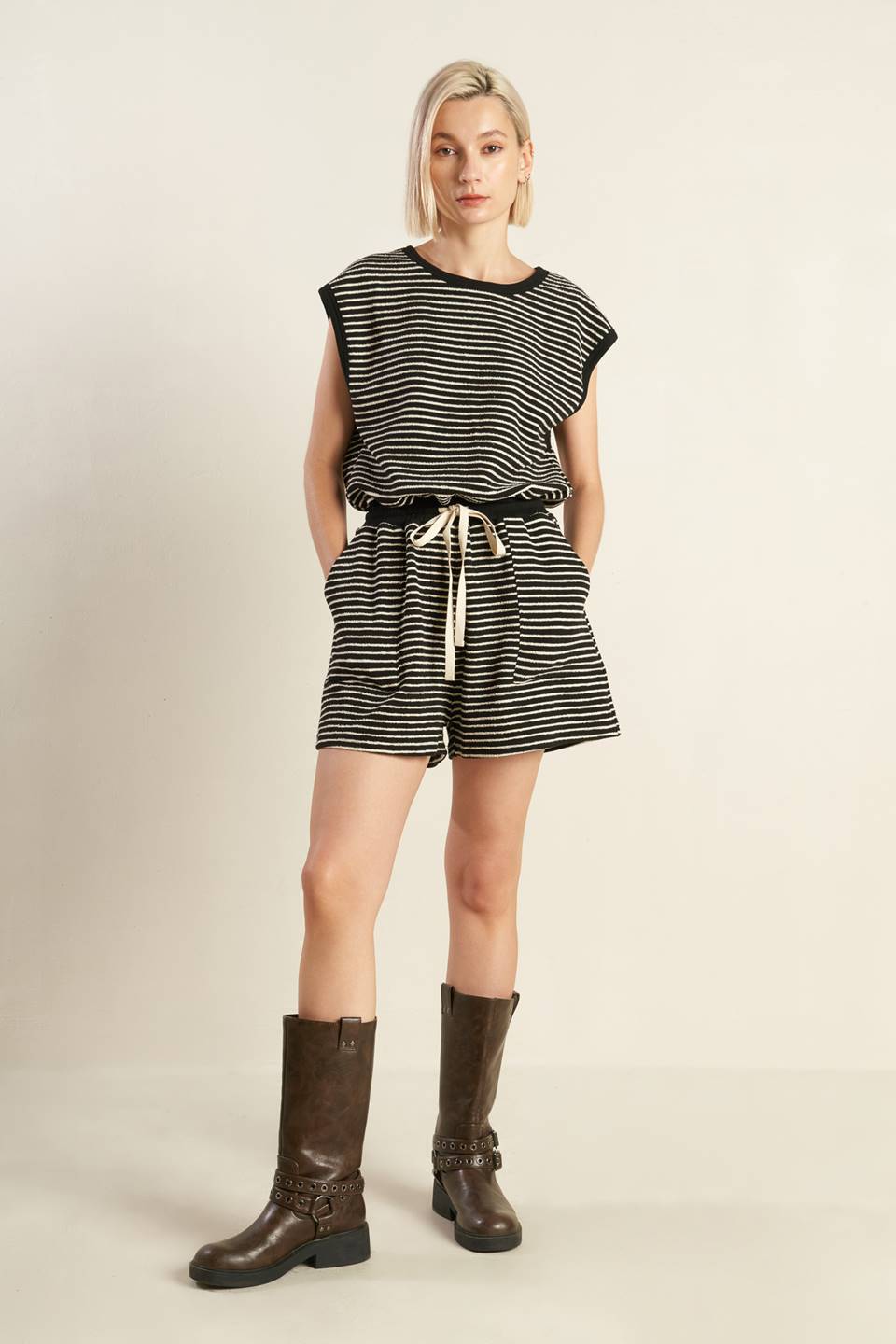 SUNSET COVE STRIP ROMPER