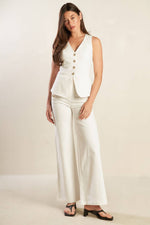 LILY PETAL WHITE WOVEN PANTS