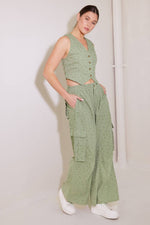 DRIFTING CURRENTS OLIVE WOVEN PANTS