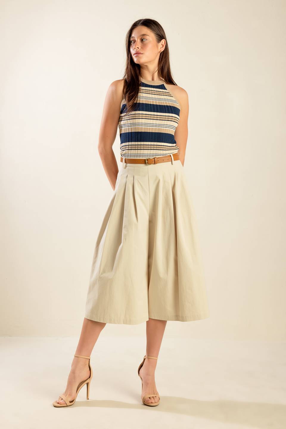 DRIFTING CURRENTS WOVEN CULOTTE PANTS