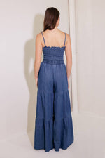 FEELING FREE INDIGO DENIM JUMPSUIT
