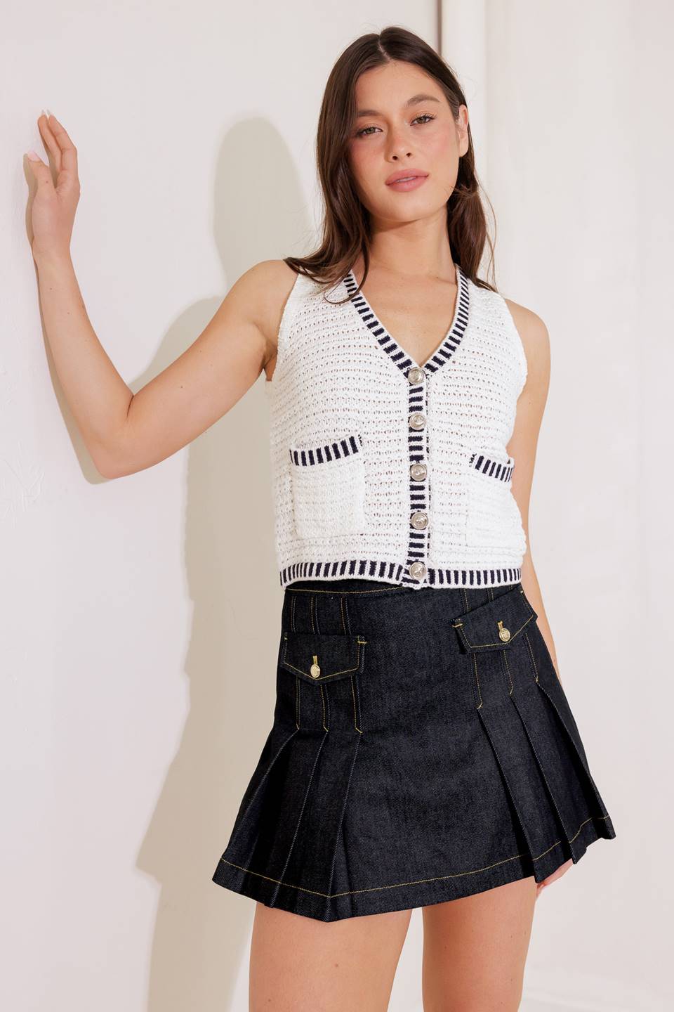 A FRESH PICK INDIGO DENIM SKORT