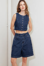 COFFEE PETAL DENIM SHORT