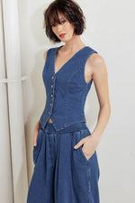 URBAN INDIGO FRENCH TERRY DENIM PANTS