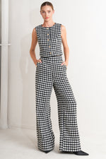 METRO ICON WOVEN HOUNDSTOOTH PANTS