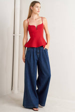 SHARP FEMININITY DENIM PANTS