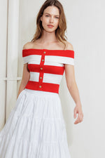 MODERN MUSE RED KNIT TOP