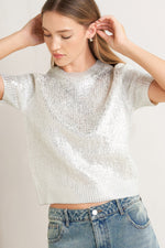 SILVER GLOW KNIT TOP