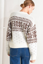 SNOWFLAKE GLAM PULLOVER SWEATER TOP