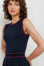 BERRY STRIPE SWEATER MINI DRESS