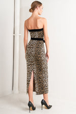 WILD ROMANCE LEOPARD KNIT MIDI DRESS