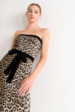 WILD ROMANCE LEOPARD KNIT MIDI DRESS