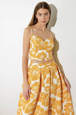 PLAIN OPTIMISM WOVEN CROP TOP