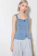 ALMOST ANGELIC LIGHT INDIGO DENIM TOP