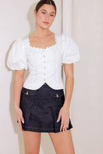 NEVER ORDINARY WHITE WOVEN TOP