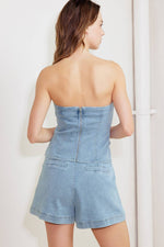 ANGEL WINGS AND CHAMOMILE DENIM TOP