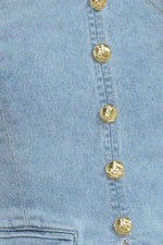 ANGEL WINGS AND CHAMOMILE DENIM TOP