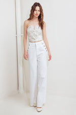 CHANTILLY FLAIR WOVEN LACE TUBE TOP