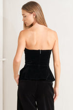 MIDNIGHT VELVET FLARE TOP