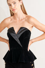 MIDNIGHT VELVET FLARE TOP