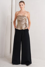 LIQUID GOLD WOVEN TOP