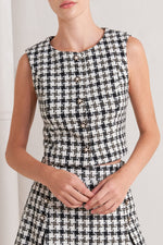MONA CHECK TWEED VEST