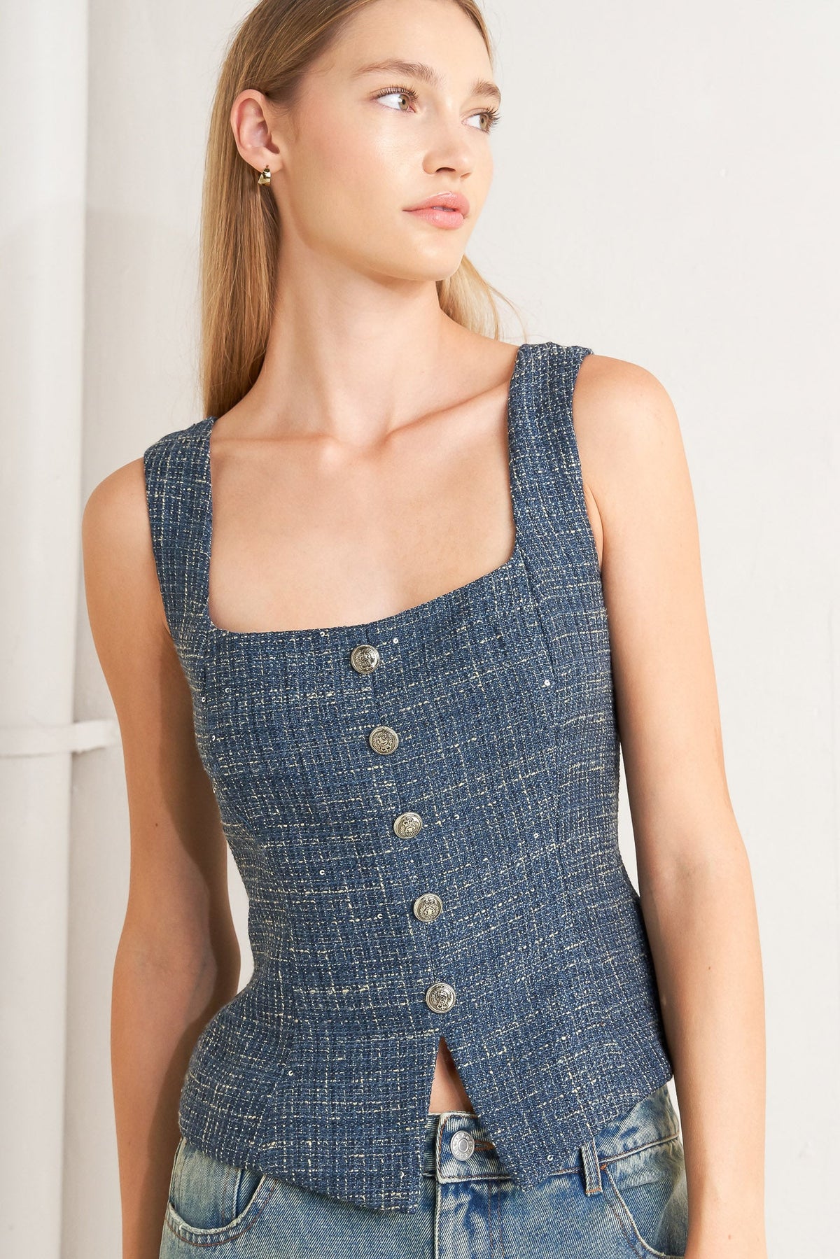 STUDIO FEMME LOOK TWEED TOP