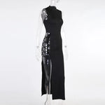 Elegant Black Sleeveless Bandage Sexy Dress for Women Club Party Backless Tank Dresses Skinny Fashion Summer
