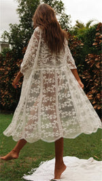 Crochet White Knitted Beach Cover Up Dress Tunic Long Pareos Bikinis Cover Ups Swim Cover Up Robe Plage Beachwear