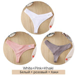 3Pcs/Set Women Cotton Thongs Panties Sexy Low Waist G-String Briefs Ladies Brazilian Lingerie Girls Breathable Intimates Bikini