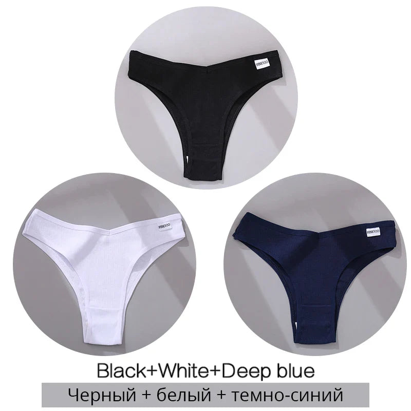 3Pcs/Set Cotton Women Briefs Sexy Seamless Brazilian Panties Female Low Rise Underwear Breathable Underpants Girls M-XL Intimate