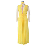 Loose Chiffon Beach Dress Sexy Women Solid Elegant Split Summer Maxi Dress Vestidos