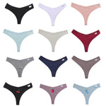 FINETOO Cotton Panties G-String for Women V Wasit Lingerie Solid Color Thongs M-XL Breathable Underwear Girls Intimates Lingerie