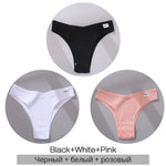 3Pcs/Set Cotton Women Briefs Sexy Seamless Brazilian Panties Female Low Rise Underwear Breathable Underpants Girls M-XL Intimate